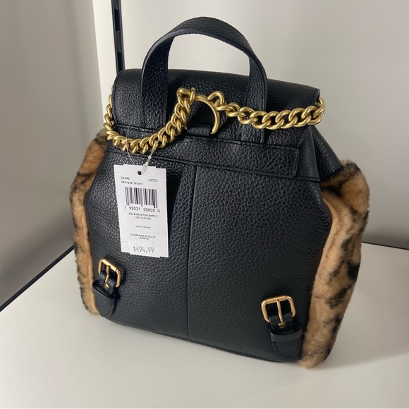 Coach X Jennifer Lopez Pennie Backpack 22 In Signature Shearling - Picture 3 of 6